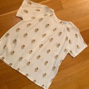 Violeta & Federico Girls Short Sleeve Floral Blouse 10